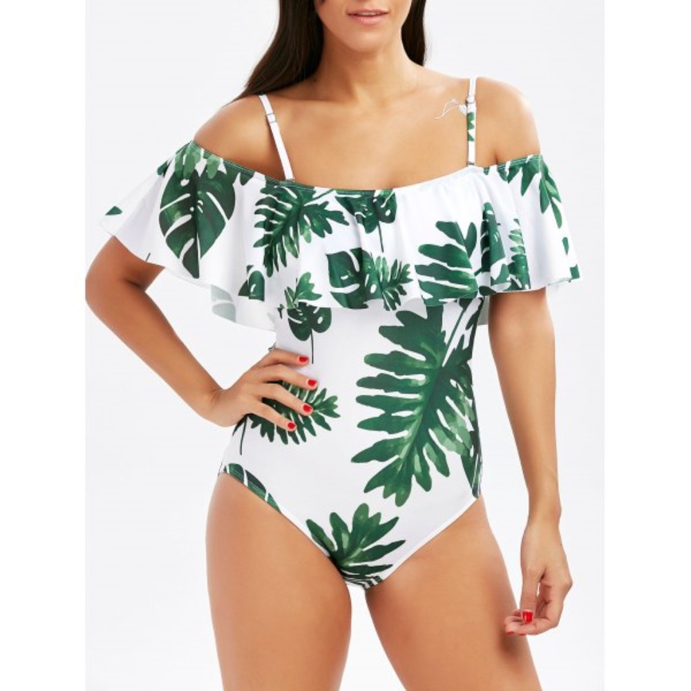 Green leaf one peice bathing suit NWT - Picture 2 of 3